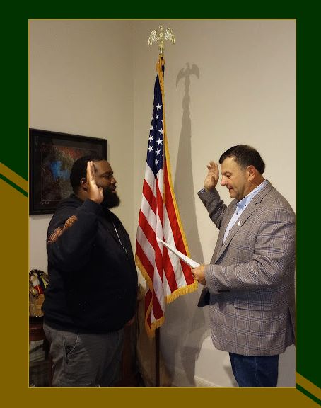 Tyson Ingram and Mayor Rick Allen