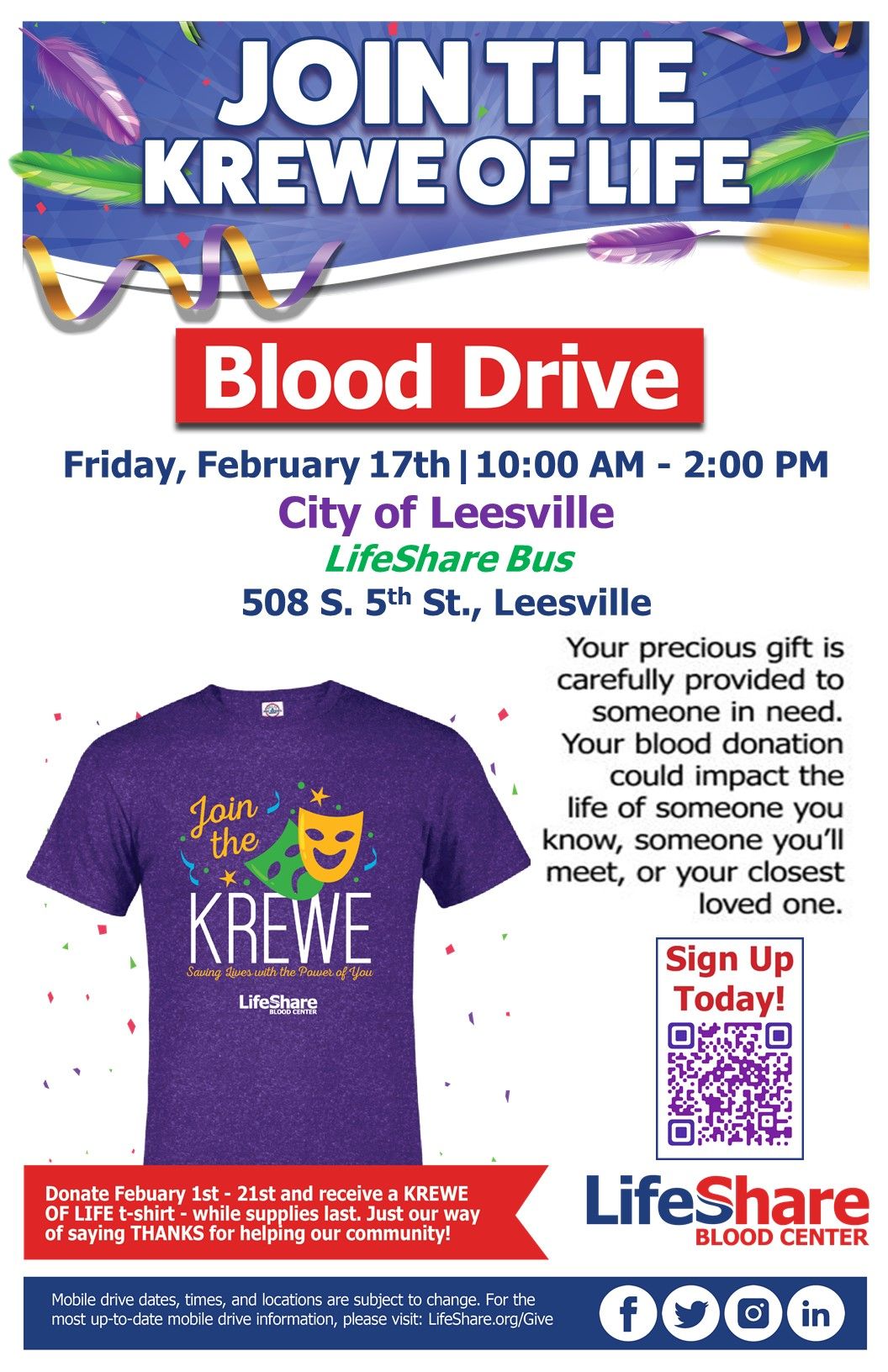Krewe of Life Blood Drive